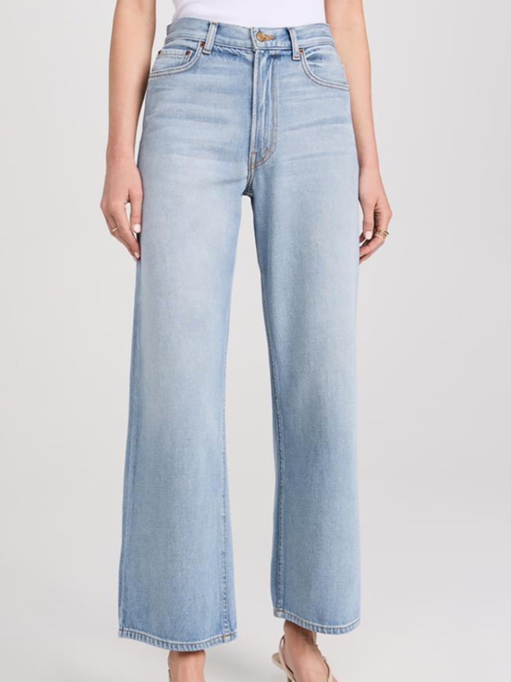 B Sides Elissa Jeans high straight soft faded blue denim lasso plein air XS S 26